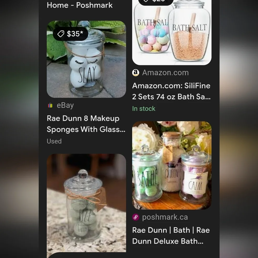 Rae Dunn Glass Bathe Jar/lid with eucaluptus Bath Bombs-sea foam green